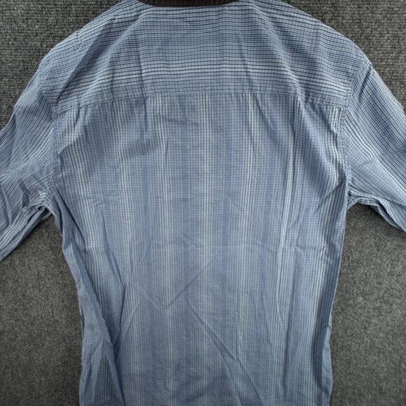 Armani Exchange Hidden Buttons Button Up Shirt Long Sleeve Blue Medium Slim Fit - Picture 16 of 16